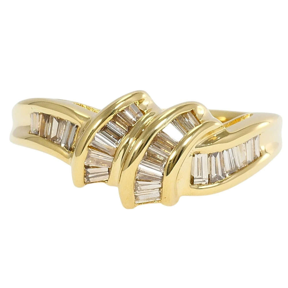 18K (18-karat) Yellow Gold Ring with 0.50ct Diamond, Total Weight 4.2g, Jewelry